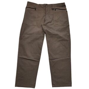 Rohan Stretch Bags Mens 42R Brown Original Hiking Pants Zip Pockets Outdoor